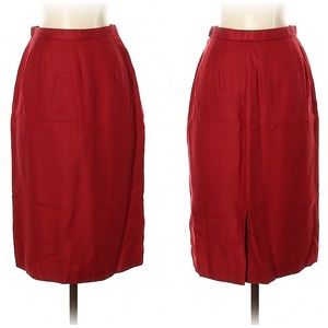EUC Doncaster Red Woven Silk Skirt Size 2